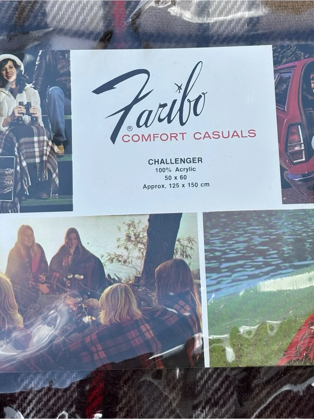 Vintage Faribo Plaid Blanket And Carry Bag